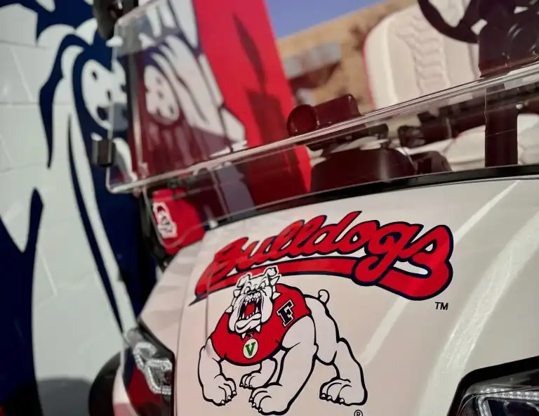 customized golf cart build - bulldogs