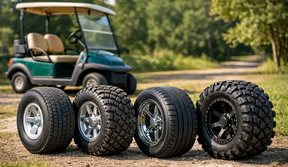 You are currently viewing Types of Golf Cart Tires Explained: Uses, Benefits, and How to Choose the Right One